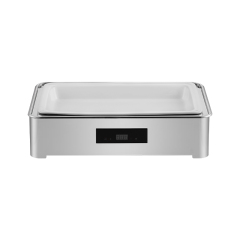 Silver Rectagle Stainless Steel Low-Foot CNC Electric Chafing Dish