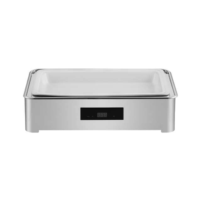 Silver Rectagle Stainless Steel Low-Foot CNC Electric Chafing Dish