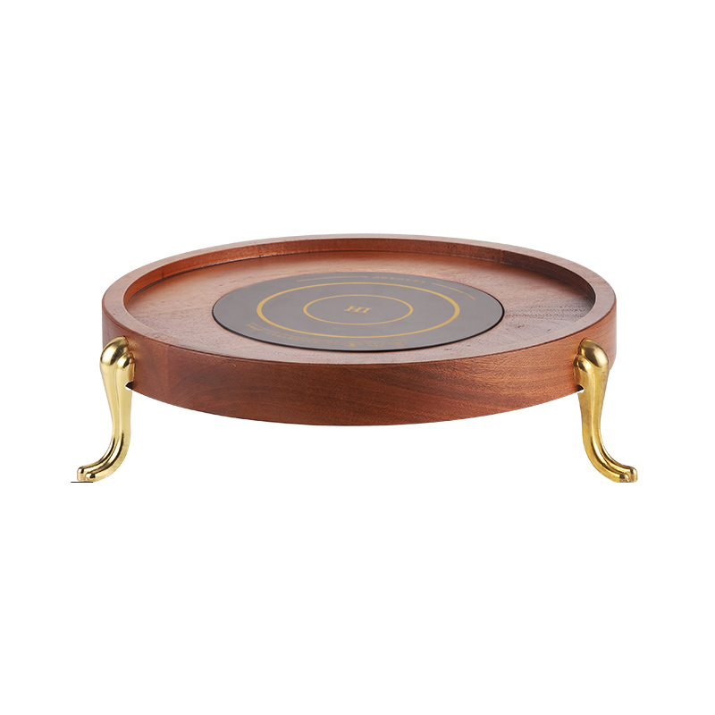 Wooden Round Base with Induction Cooker