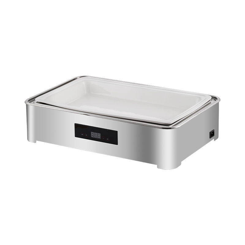 Silver Rectagle Stainless Steel Low-Foot CNC Electric Chafing Dish