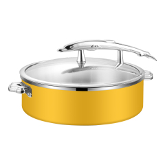 32cm Yellow  Fish-Shaped Handle Three-Layer Steel Chafing Dish
