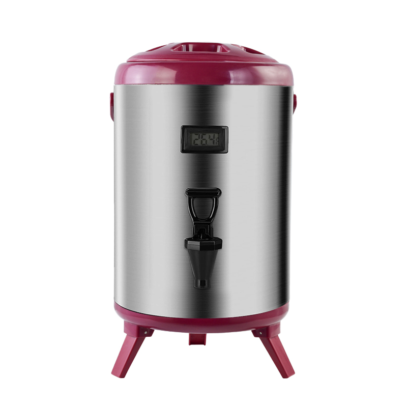 Red  6L-18L Stainless Steel Insulation Barrel With Temperature Display