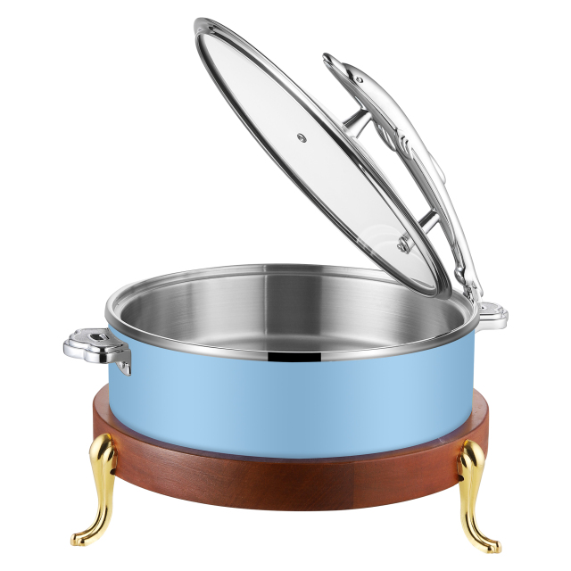 32cm Blue Fish-Shaped Handle Three-Layer Steel Chafing Dish
