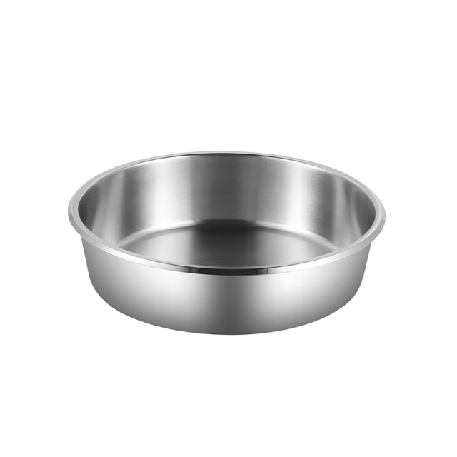 Round Chafer Pot With Black Silica gel glass lid Wooden handle 5.2L
