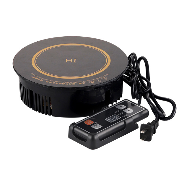 Wooden Round Base with Induction Cooker