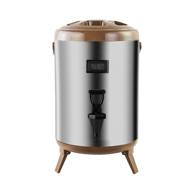 Brown 6L-18L Stainless Steel Insulation Barrel With Temperature Display