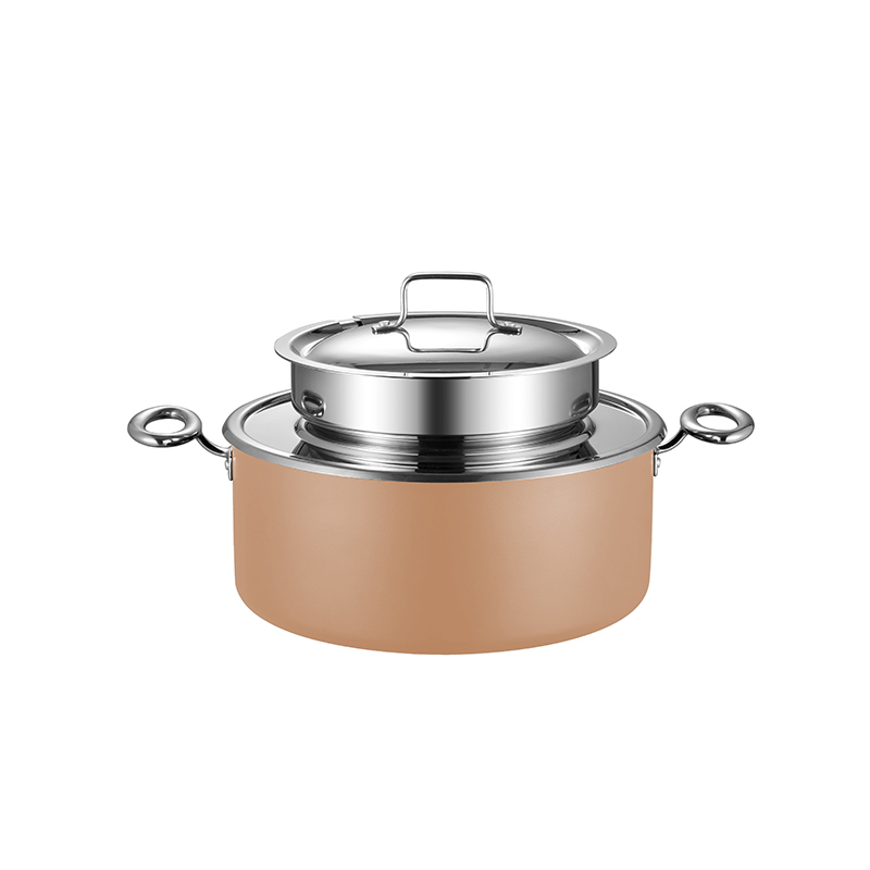Rose Gold Three-layer steel soup pot 3L
