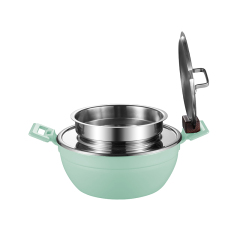 Azure Three-layer steel soup pot 3L