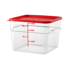 12QT Kitchen Vegetable Food Storage PC Containers Red Scale With Lids Red
