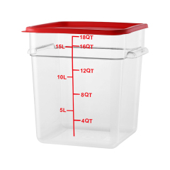 18QT Kitchen Vegetable Food Storage PC Containers Red Scale With Lids Red