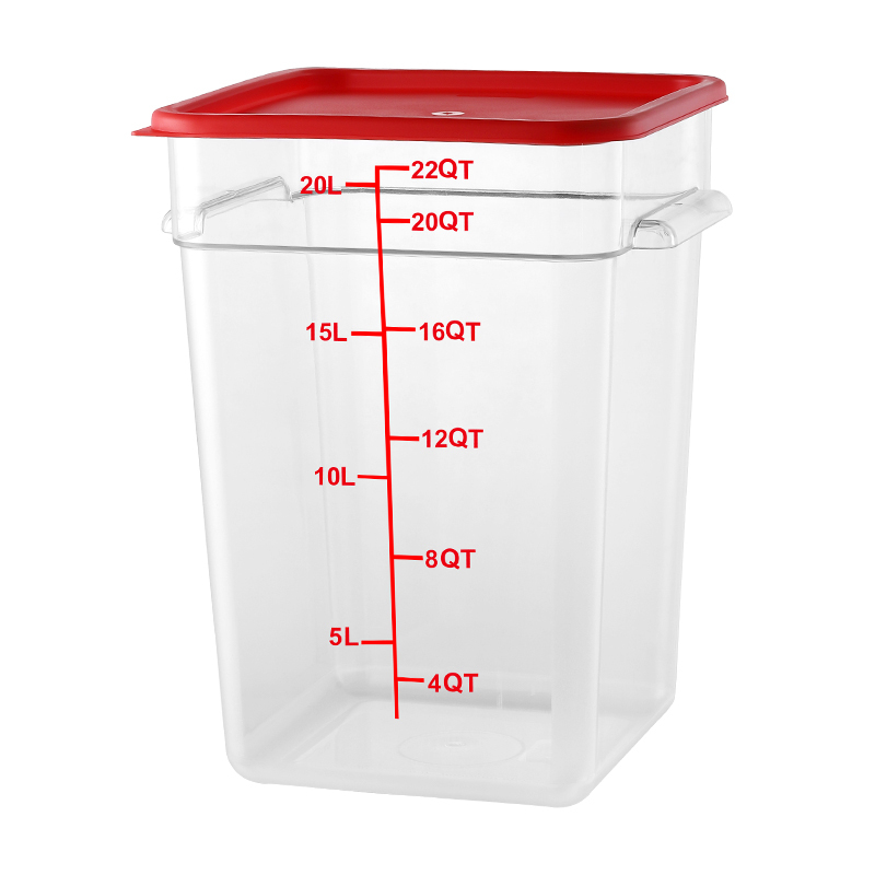 22QT Kitchen Vegetable Food Storage PC Containers Red Scale With Lids Red