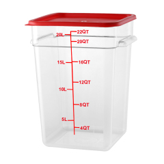 22QT Kitchen Vegetable Food Storage PC Containers Red Scale With Lids Red