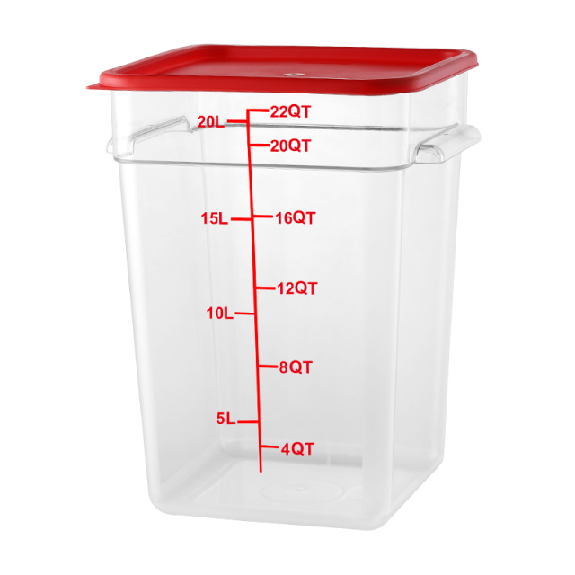22QT Kitchen Vegetable Food Storage PC Containers Red Scale With Lids Red