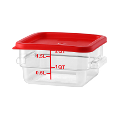 2QT Kitchen Vegetable Food Storage PC Containers Red Scale With Lids  Red