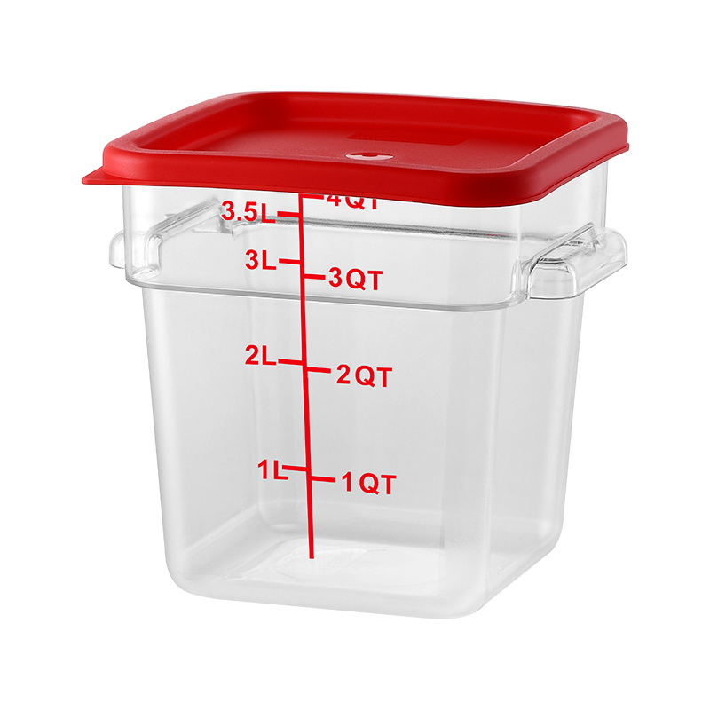 4QT Kitchen Vegetable Food Storage PC Containers Red Scale With Lids  Red