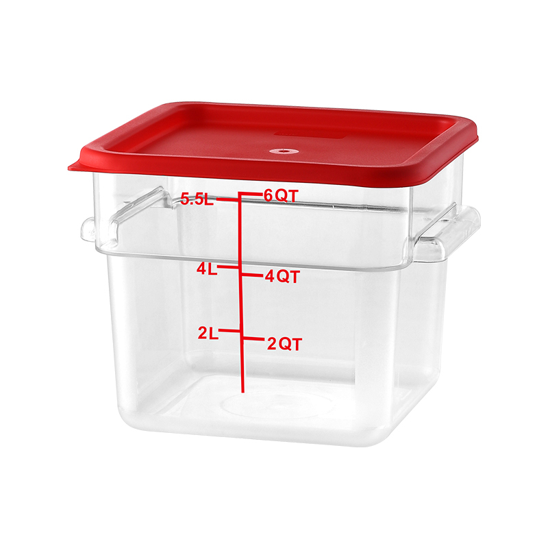 6QT Kitchen Vegetable Food Storage PC Containers Red Scale With Lids Red