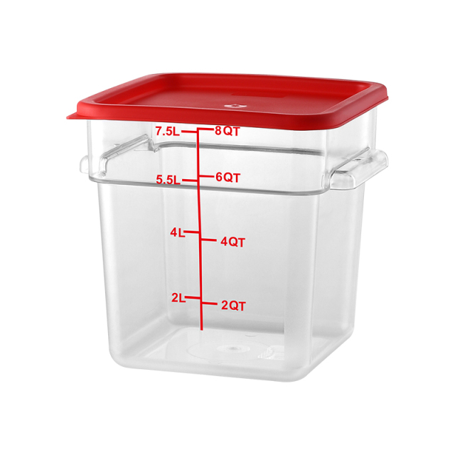 8QT Kitchen Vegetable Food Storage PC Containers Red Scale With Lids Red
