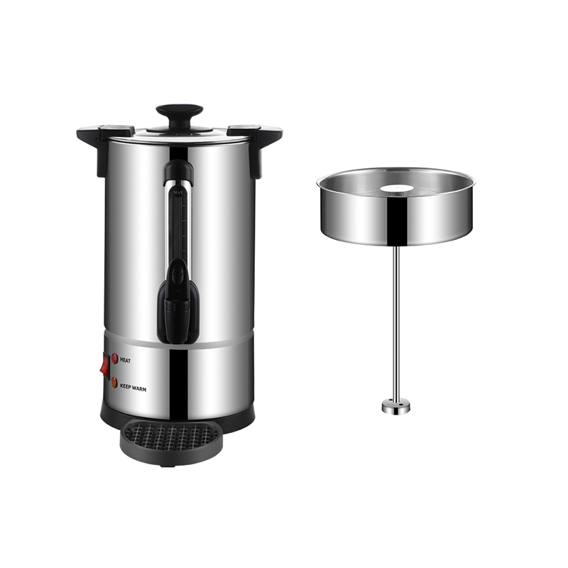 8-45L Type A Double Wall Stainless Steel Coffee Urn with Stainless Steel Filter, Water Gauge, Temperature Control, Drip Tray, Commercial Buffet Beverage Equipment | Factory Wholesale & OEM Available