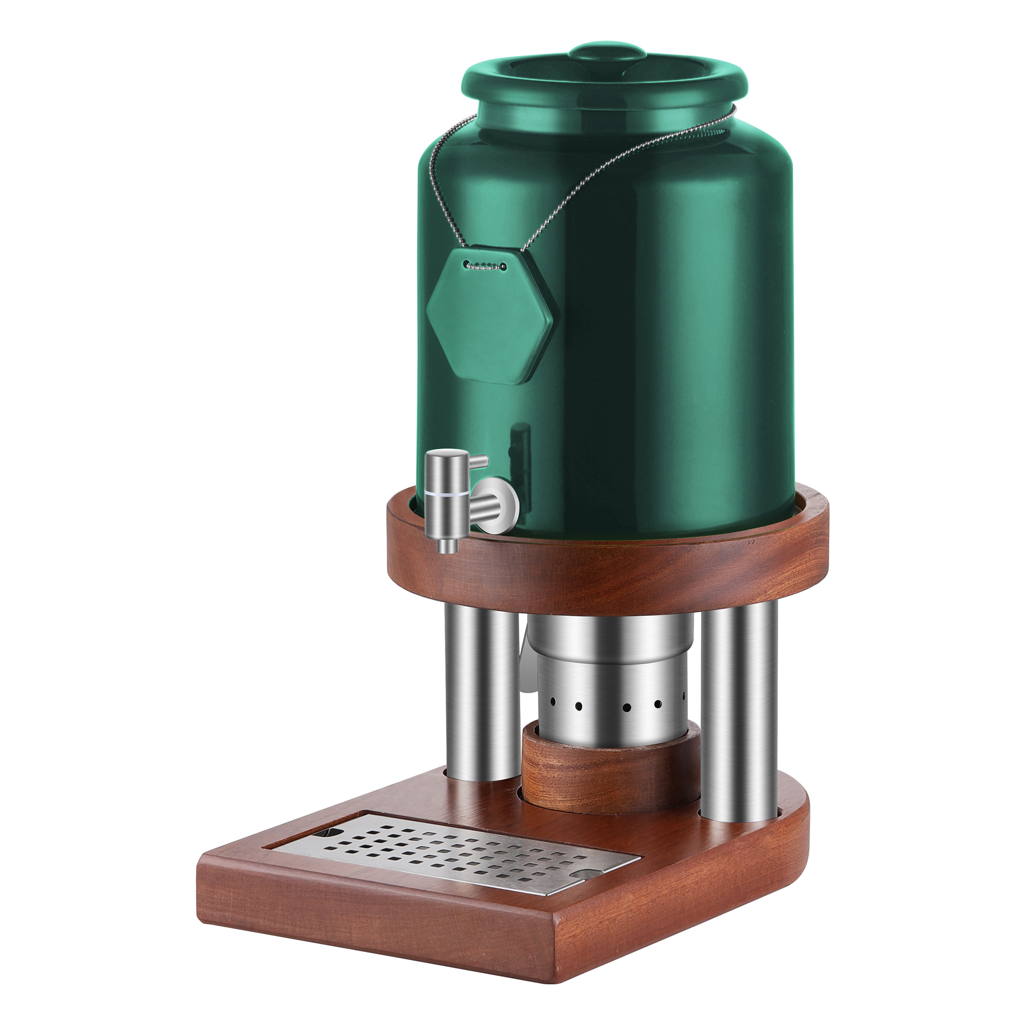 Ceramic Milk Insulation Bucket With Wooden Base and Heater | Color Options