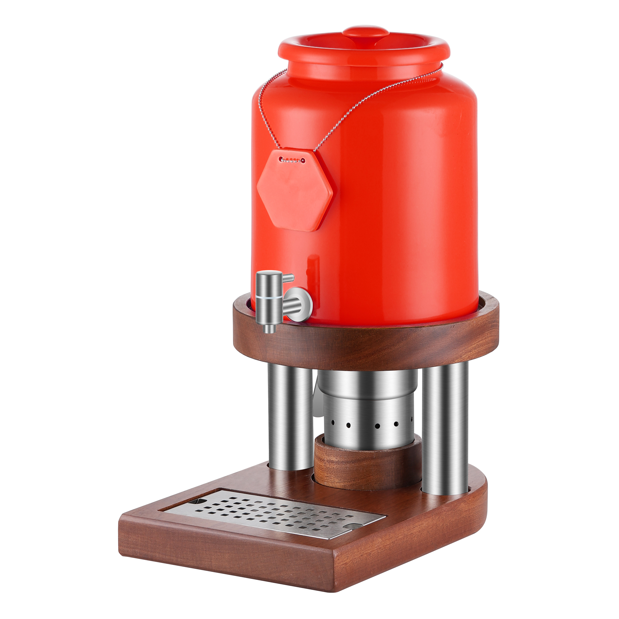 Ceramic Milk Insulation Bucket With Wooden Base and Heater | Color Options