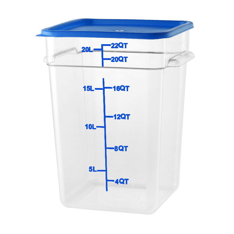 22QT Kitchen Vegetable Food Storage PC Containers Blue Scale With Lids Blue