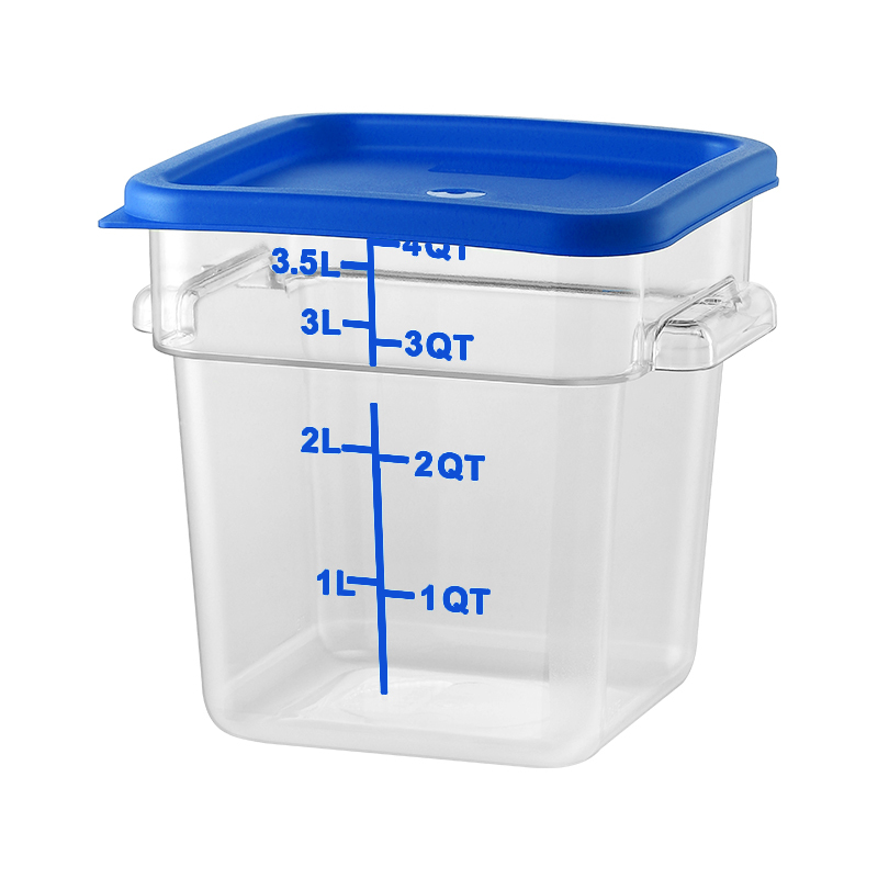 4QT Kitchen Vegetable Food Storage PC Containers Blue Scale With Lids Blue