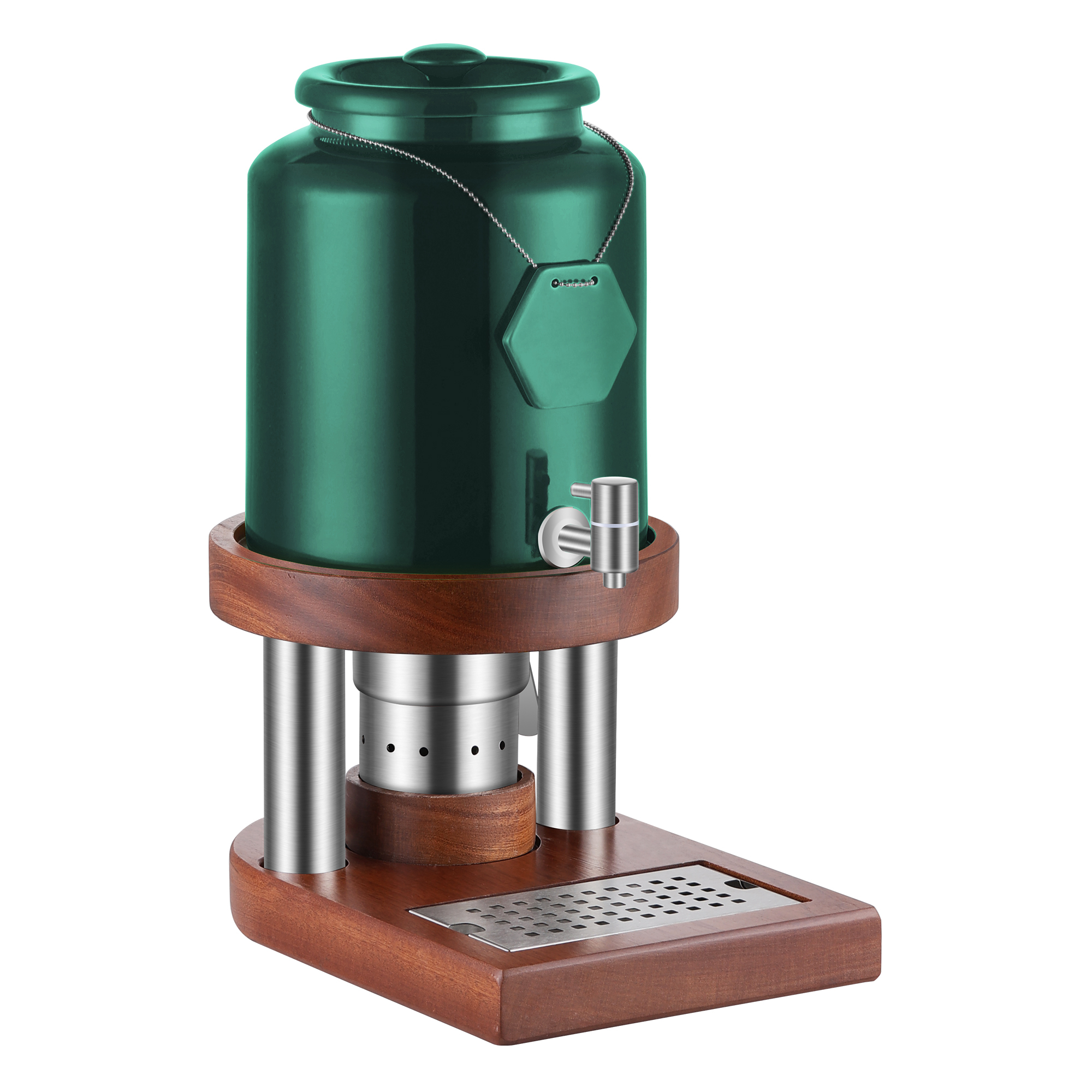 Ceramic Milk Insulation Bucket With Wooden Base and Heater | Color Options