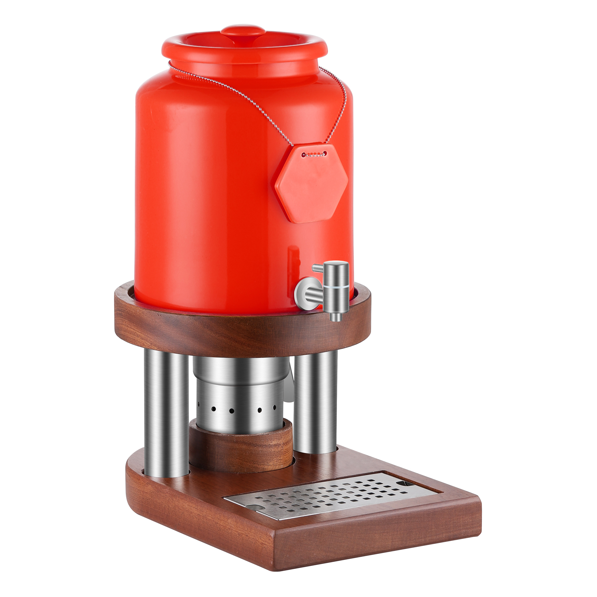 Ceramic Milk Insulation Bucket With Wooden Base and Heater | Color Options