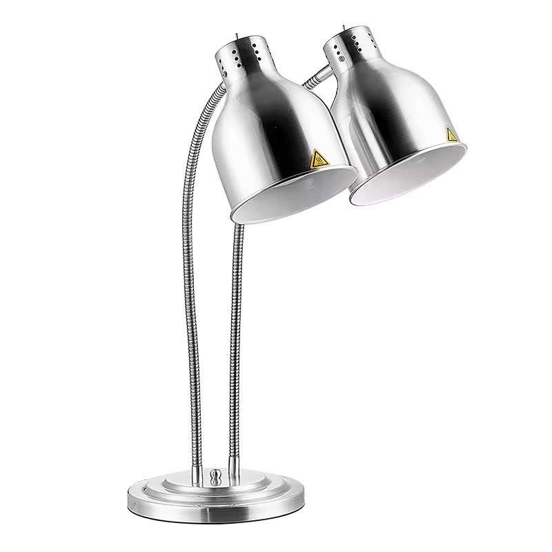 Silver Hose Double-headed Stainless Steel Food Heating Lamp