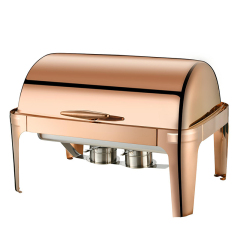 9 L Model A Rose gold  rectangular stainless steel lid chafing dish
