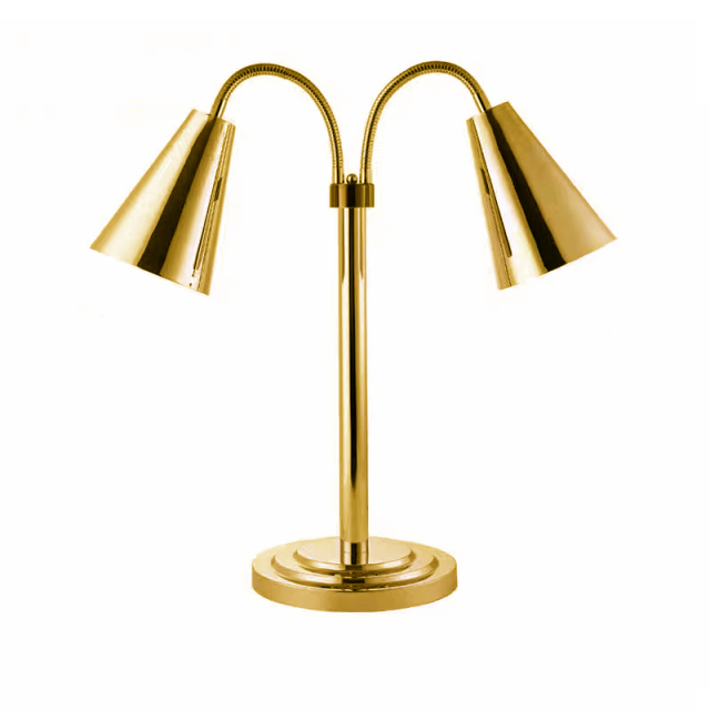 Gold Double-head Elbow Stainless Steel Food Heating Lamp