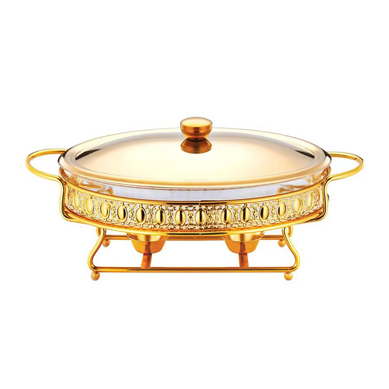 Gold  Stainless steel oval chafing dish