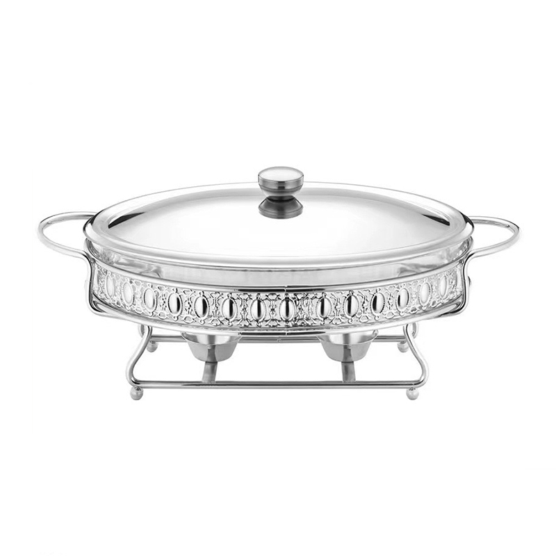 Silver  Stainless steel oval chafing dish
