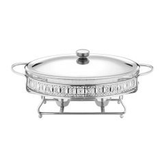 Silver  Stainless steel oval chafing dish