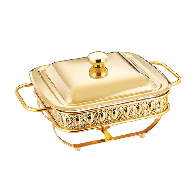 Gold Stainless steel square chafing dish