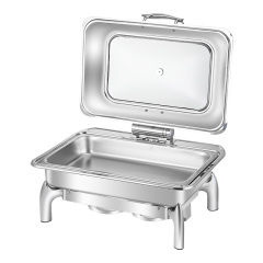 9L Rectangular Stainless Steel Removable Lid Electric Chafing Dish