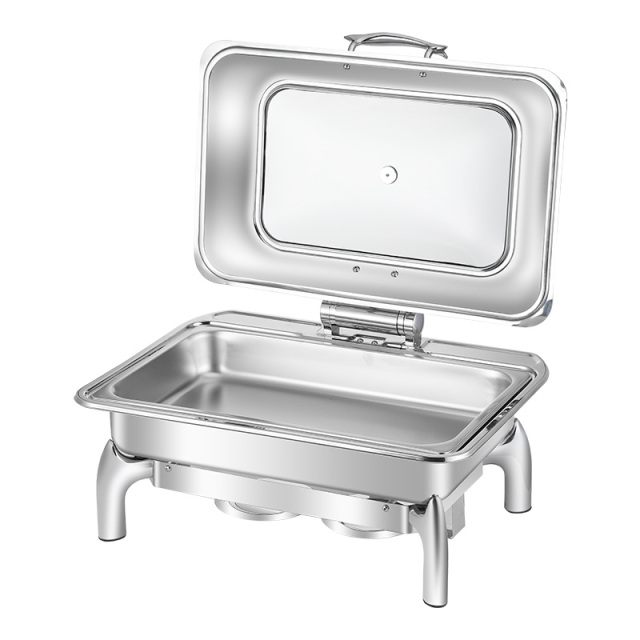 9L Rectangular Stainless Steel Removable Lid Electric Chafing Dish