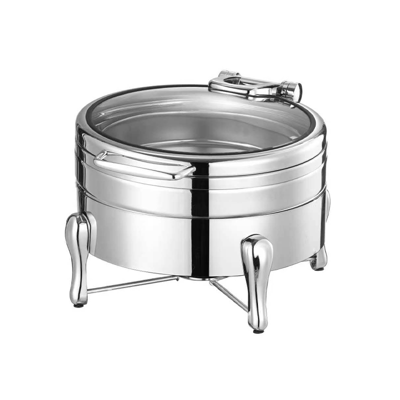 6L  Round Hydraulic Glass Lid Insulated Food Warmer