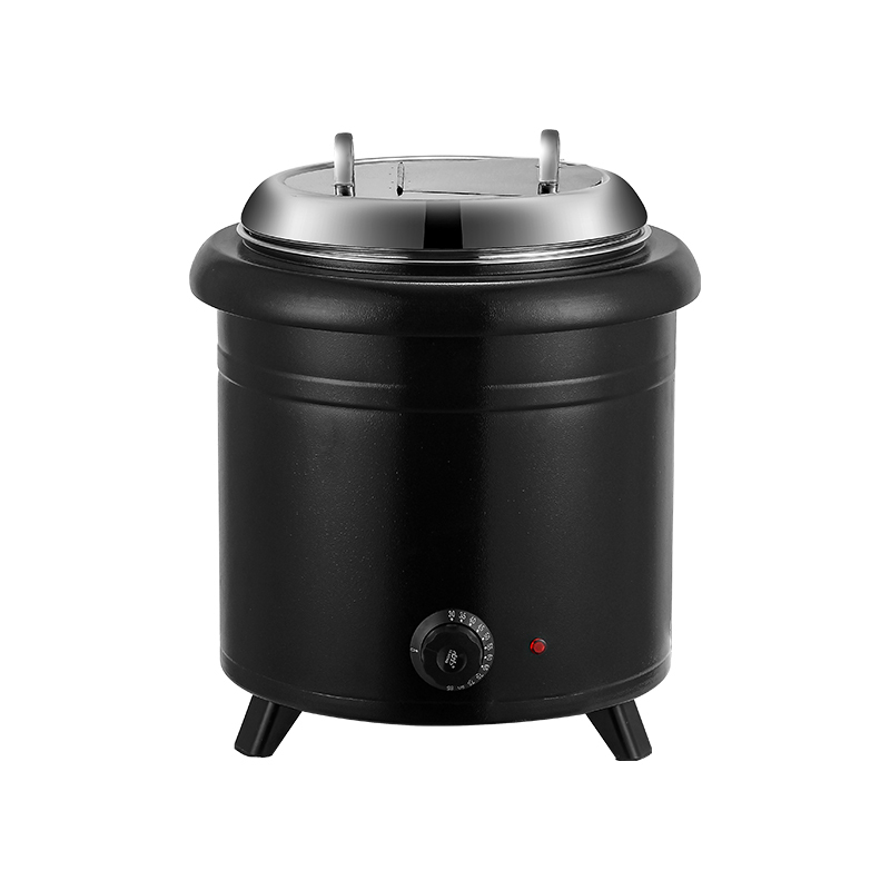 13-Liter Vertical Black Metal Shell Soup Warmer