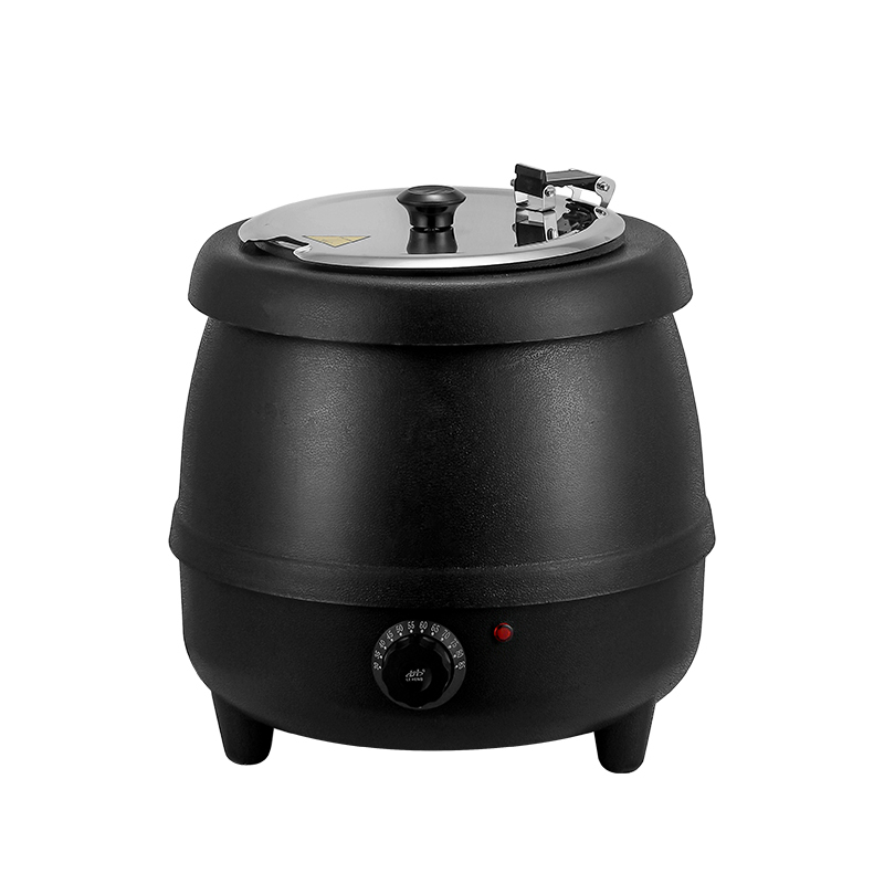 10L  Black Drum-Shaped Iron Outer Shell Soup Warmer