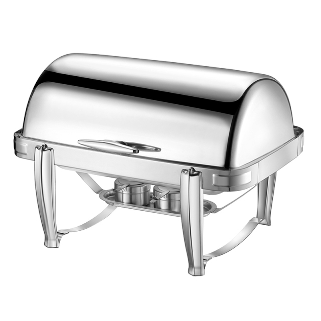 9L Model C Silver Stainless Steel filp-top chafing dish
