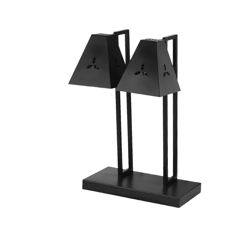 Double-head Black Food Warmer Lamp