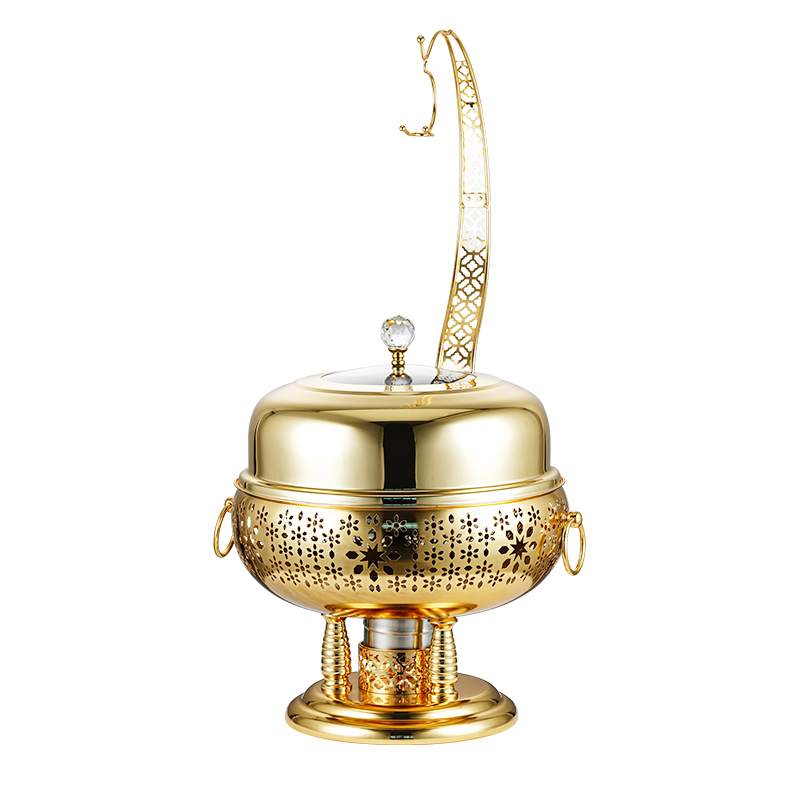 4L/6L/8L Self-service Buffet Stove, Golden Stainless Steel
