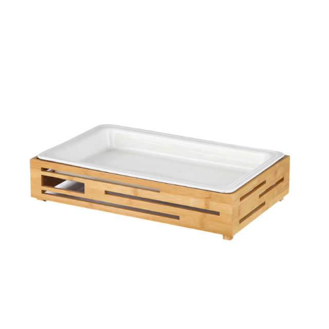 Food Beech Wooden Cake Tray Full Bread Display Stand