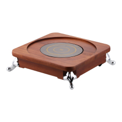 Wooden Square  Base with Induction Cooker