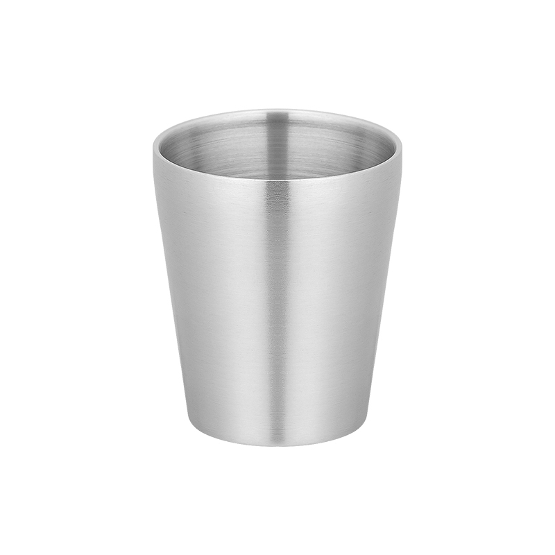 Silver  304 Stainless Steel Double-Walled Straight Cup