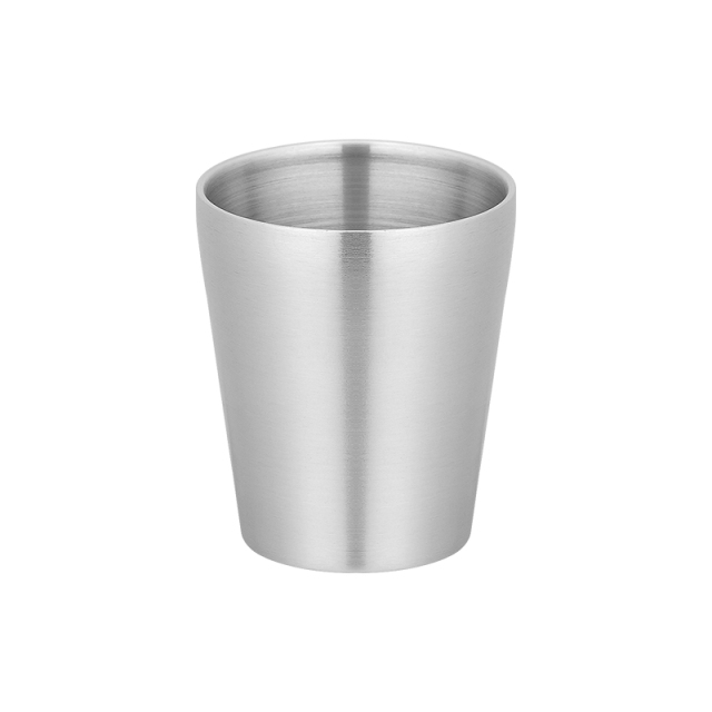 Silver  304 Stainless Steel Double-Walled Straight Cup