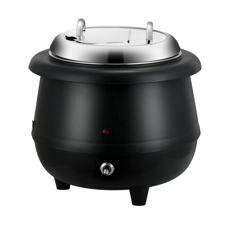 13 Liter Drum-Shaped Black PP Outer Shell Soup Warmer