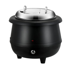 13 Liter Drum-Shaped Black PP Outer Shell Soup Warmer