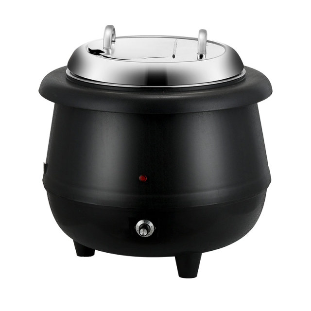 13 Liter Drum-Shaped Black PP Outer Shell Soup Warmer